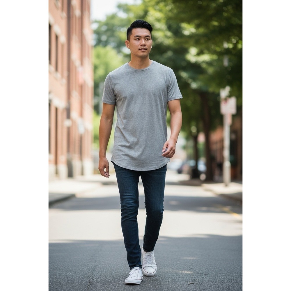 Five Four Boxwood Heather Gray Crew Neck T-Shirt Men's Size Small NWT